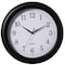 Clockswise Decorative Classic Black Round Wall Clock For Living Room, Kitchen, Dining Room, Plastic QI004510.BK - alternate 1